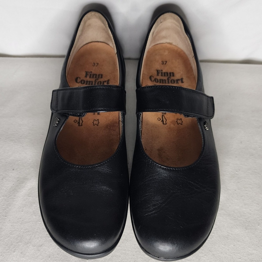 Finn Comfort Ikebukuro Black Leather Mary Jane Shoes Made in Germany EU 37 - Picture 3 of 7